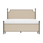 Hillsdale Furniture McArthur King Metal and Upholstered Canopy Bed, Bronze with Linen Stone Fabric