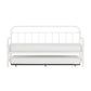 Hillsdale Furniture Kirkland Metal Twin Daybed with Roll Out Trundle, Soft White