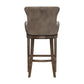 Hillsdale Furniture Caydena Wood Bar Height Return Swivel Stool, Smoke Brown