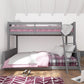 Living Essentials by Hillsdale Capri Wood Twin Over Full Bunk Bed, Gray