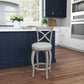 Hillsdale Furniture Ellendale Wood Counter Height Swivel Stool, Aged Gray with Fog Gray Fabric