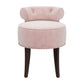 Hillsdale Furniture Lena Wood and Upholstered Vanity Stool, Espresso with Pink Fabric
