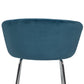 Hillsdale Furniture Marisol Metal Vanity Stool, Chrome with Blue Fabric