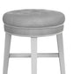 Hillsdale Furniture Sophia Tufted Backless Vanity Stool, White with Gray Fabric