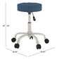 Hillsdale Furniture Nora Metal Adjustable Backless Vanity/Office Stool, Chrome with Chrome with Blue Velvet