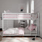 Living Essentials by Hillsdale Capri Wood Twin Over Twin Floor Bunk Bed, White