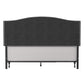 Living Essentials by Hillsdale Provence Upholstered Arch Adjustable Tufted Full/Queen Headboard with Frame, Glacier Gray Fabric