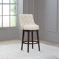 Hillsdale Furniture Halbrooke Wood Bar Height Swivel Stool, Cream Fabric