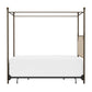 Hillsdale Furniture McArthur Queen Metal and Upholstered  Canopy Bed, Bronze with Linen Stone Fabric
