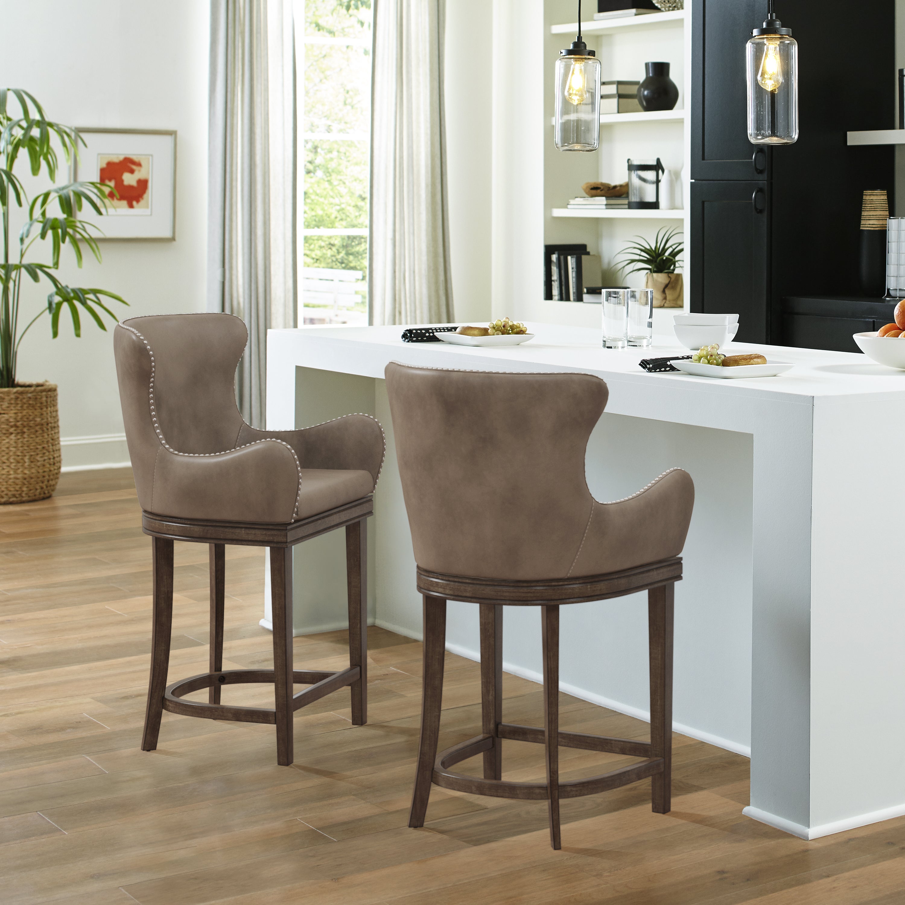 Hillsdale Furniture Caydena Wood Swivel Stool - Thumbnail 4