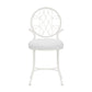 Hillsdale Furniture OMalley Metal Vanity Stool, Shiny White with White Fabric