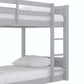 Living Essentials by Hillsdale Capri Wood Twin Over Twin Floor Bunk Bed, Gray