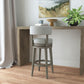 Hillsdale Furniture Lawton Wood Bar Height Swivel Stool, Antique Gray with Ash Gray Fabric