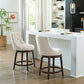 Hillsdale Furniture Halbrooke Wood Counter Height Swivel Stool, Cream Fabric