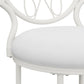 Hillsdale Furniture OMalley Metal Vanity Stool, Shiny White with White Fabric