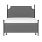 Hillsdale Furniture McArthur Queen Metal and Upholstered Bed, Matte Black with Gray Fabric