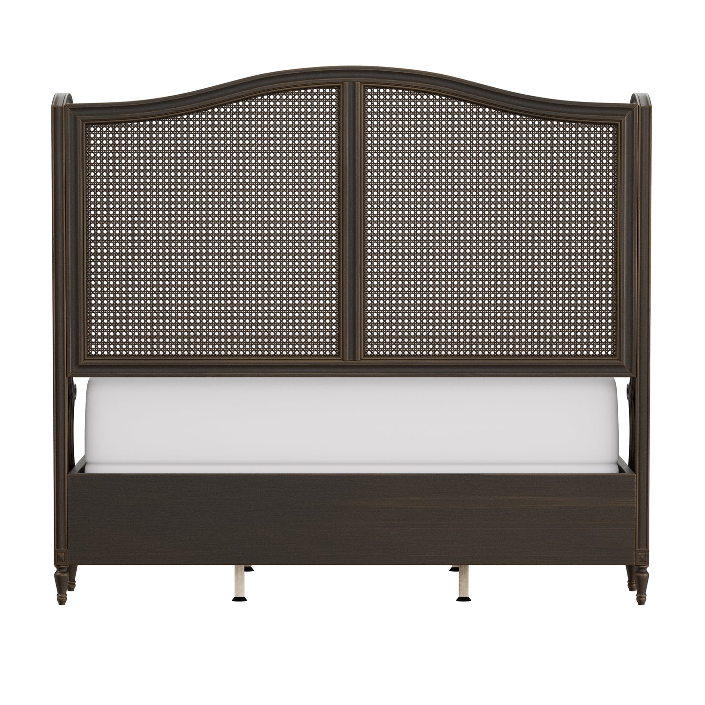 Hillsdale Furniture Sausalito Wood and Cane Queen Bed, Oiled Bronze
