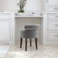 Hillsdale Furniture Lena Wood and Upholstered Vanity Stool, Espresso with Steel Gray Velvet
