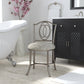 Hillsdale Furniture Emerson Metal Vanity Stool, Pewter