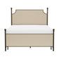 Hillsdale Furniture McArthur Queen Metal and Upholstered Bed, Bronze with Linen Stone Fabric