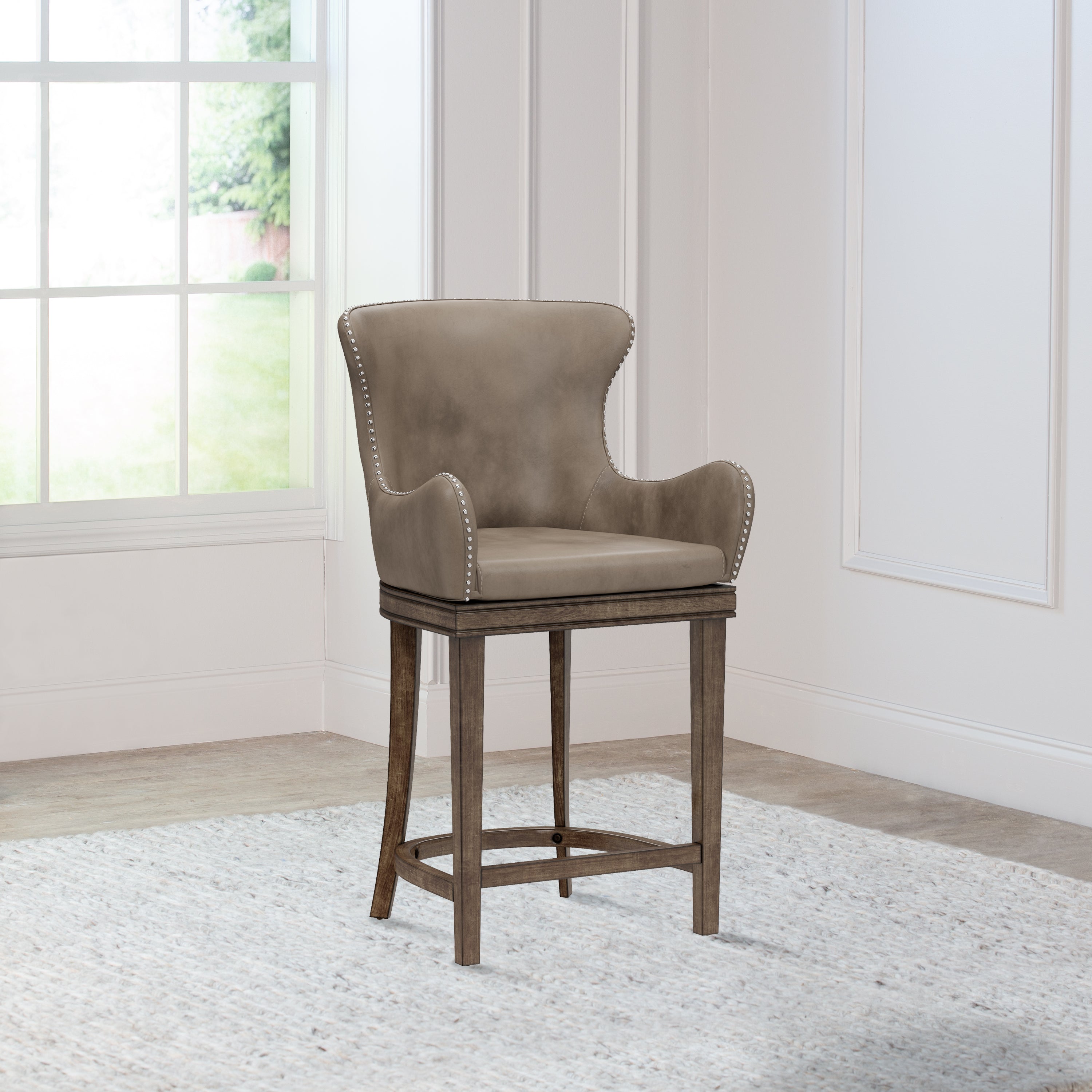 Hillsdale Furniture Caydena Wood Swivel Stool - Thumbnail 2