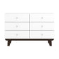 Living Essentials by Hillsdale Kincaid Wood 6 Drawer Dresser, Matte White