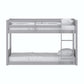 Living Essentials by Hillsdale Capri Wood Twin Over Twin Floor Bunk Bed, Gray
