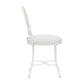 Hillsdale Furniture OMalley Metal Vanity Stool, Shiny White with White Fabric