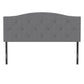 Living Essentials by Hillsdale Provence Upholstered Arch Adjustable Tufted Full/Queen Headboard with Frame, Glacier Gray Fabric