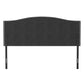 Living Essentials by Hillsdale Provence Upholstered Arch Adjustable Tufted Full/Queen Headboard with Frame, Glacier Gray Fabric