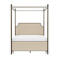 Hillsdale Furniture McArthur Queen Metal and Upholstered  Canopy Bed, Bronze with Linen Stone Fabric