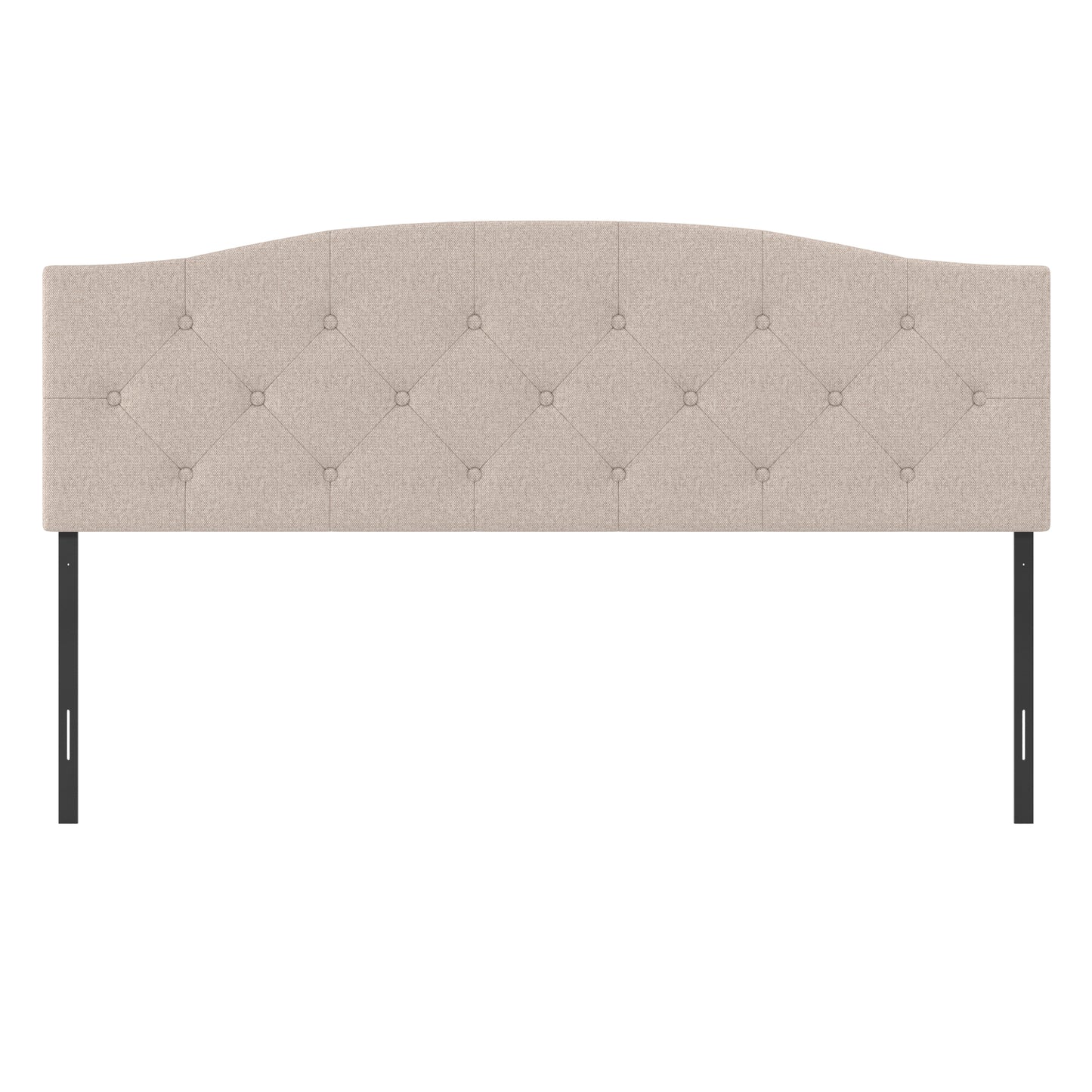 Living Essentials by Hillsdale Provence Upholstered Arch Adjustable Tufted King/Cal King Headboard, Linen Fabric