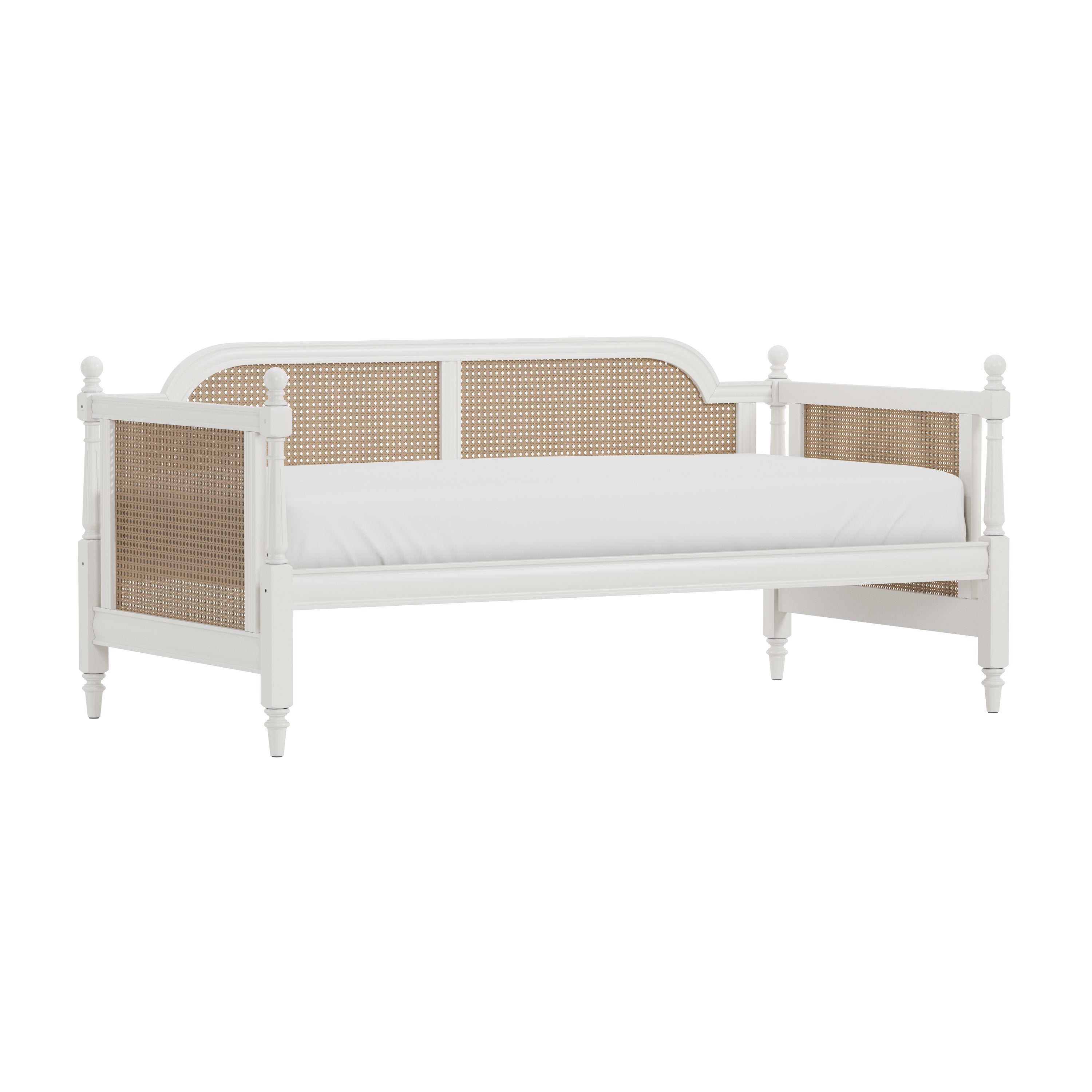 Hillsdale Furniture Melanie Wood and Cane Twin Daybed, White – HD