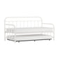 Hillsdale Furniture Kirkland Metal Twin Daybed with Roll Out Trundle, Soft White