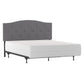 Living Essentials by Hillsdale Provence Upholstered Arch Adjustable Tufted Full/Queen Headboard with Frame, Glacier Gray Fabric